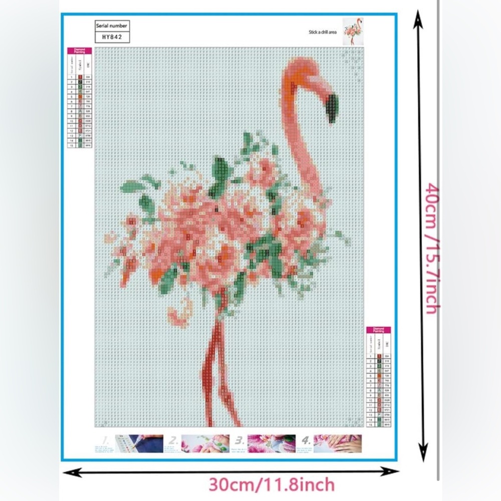 Diamond Painting Kit: Flower Flamingo